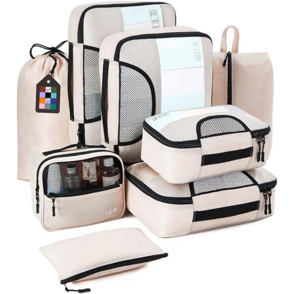 8 Set Packing Cubes for Suitcases, Luggage Organizer Bags Set for Carry on